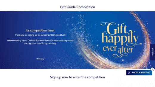 Win Trip For Two Including Hotel Stay and Boots Hamper Trip For Two Including Hotel Stay and Boots Hamper