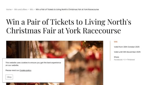 Pairs Tickets To Living North Christmas Fair