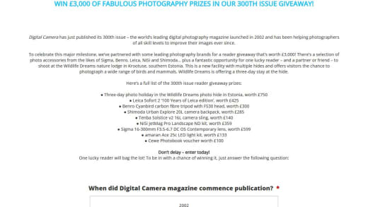 Photography Prizes Package