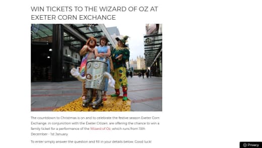 Family Ticket to The Wizard of Oz Performance