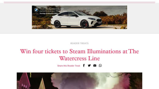 Four Tickets To Steam Illuminations At The Watercress Line