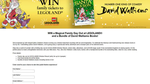 Family Day Out At Legoland And David Walliams Books Bundle