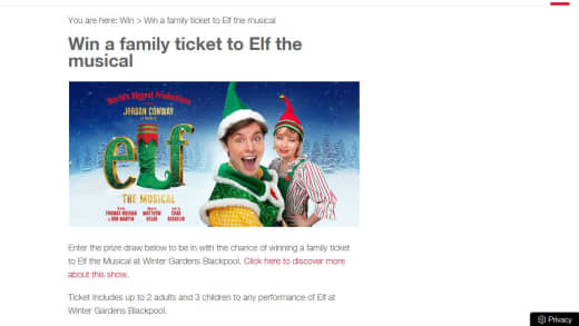 Family Ticket To Elf The Musical