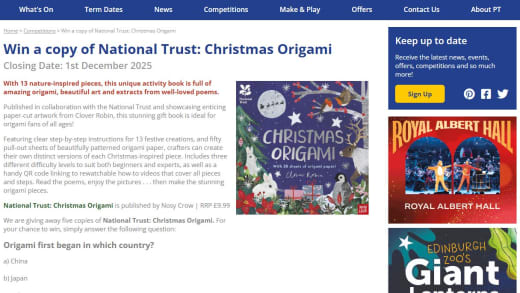 National Trust Christmas Origami Book