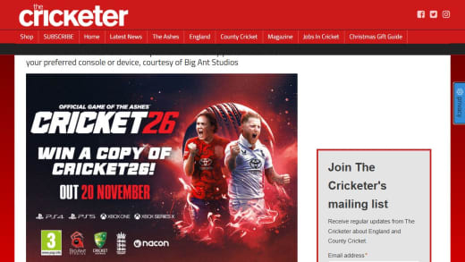 Cricket 26 Game Copy