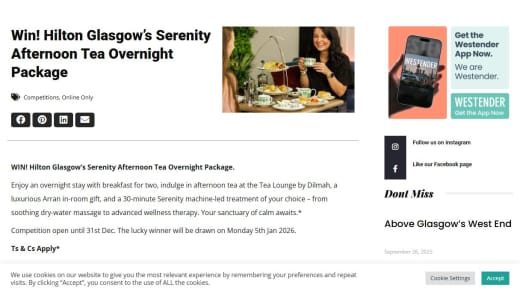 Hilton Glasgow Afternoon Tea Overnight Package
