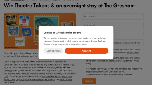 Theatre Tokens and Overnight Stay