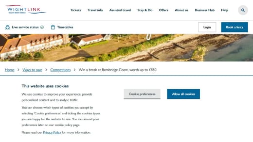 Accommodation Voucher and Ferry Travel