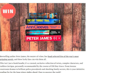Bundle Of Crime Books Recommended By Peter James