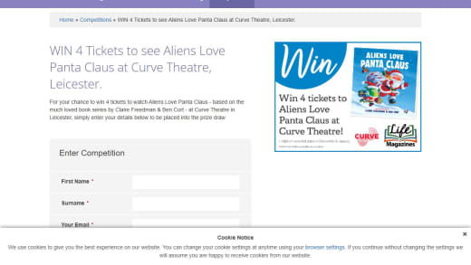 Four Tickets To See Aliens Love Panta Claus