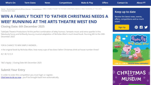 Family Ticket To Father Christmas Needs A Wee