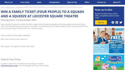 Family Ticket To A Squash And A Squeeze