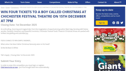 Tickets To A Boy Called Christmas At Chichester Festival Theatre