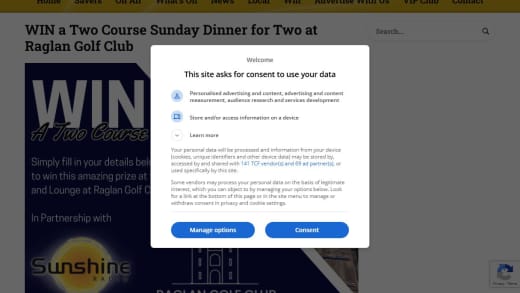Two-Course Sunday Dinner For Two At Raglan Golf Club