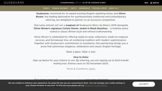 Magnum of Gusbourne Blanc De Blancs and Oliver Brown Dinner Jacket