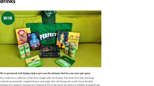 Fantasy Book Collection with Energy Drinks and Merchandise