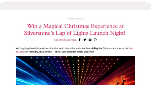 Magical Christmas Experience At Silverstone's Lap Of Lights Launch Night For Three Winners