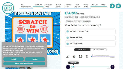 Instant Cash Prize And End Prize