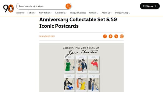 Jane Austen Collectable Set And Postcards