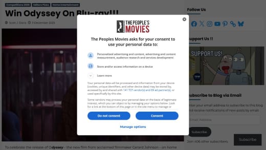 Odyssey Movie on Blu-Ray