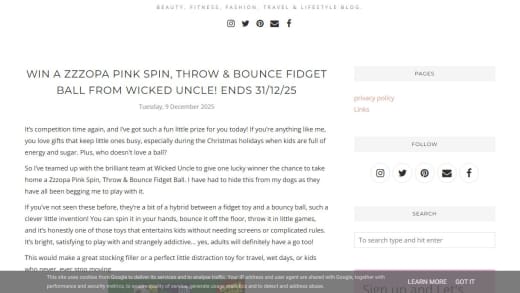 Zzzopa Pink Spin, Throw & Bounce Fidget Ball