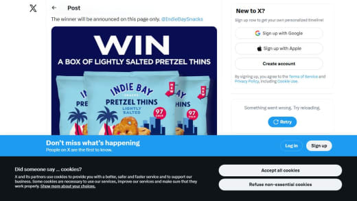 Box Of Lightly Salted Indie Bay Pretzel Thins