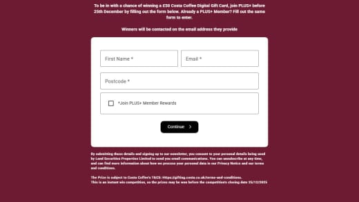 Costa Coffee Gift Card