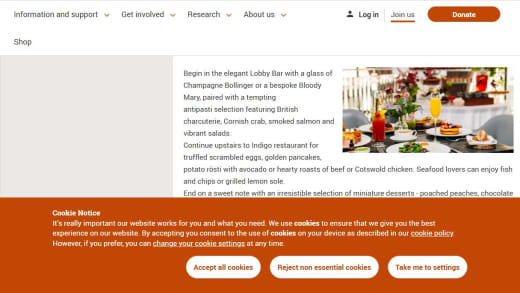 Brunch for Two People at Indigo One Aldwych