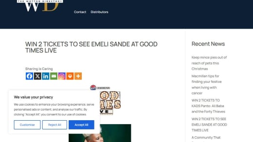 Two Tickets To Emeli Sande Concert