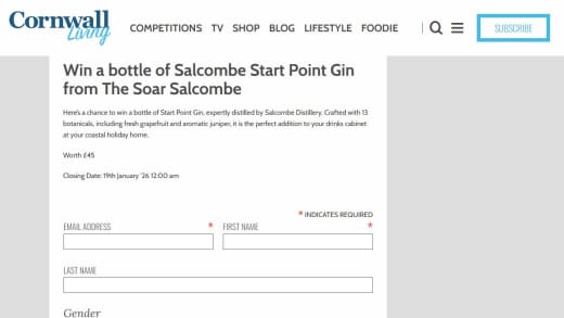 Bottle Of Salcombe Start Point Gin