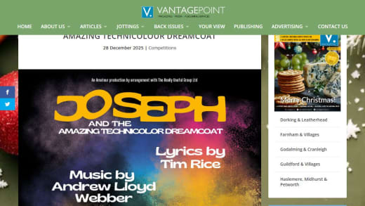 Pair Of Tickets For Joseph And The Amazing Technicolour Dreamcoat
