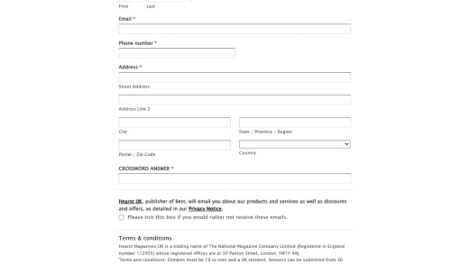 Magazine Crossword Issue Prize