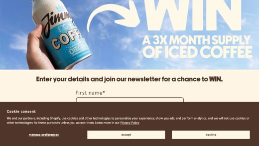 Cases Of Jimmy's Iced Coffee