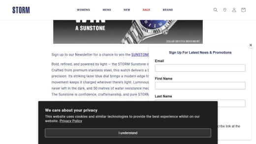 Sunstone Lazer Blue Watch