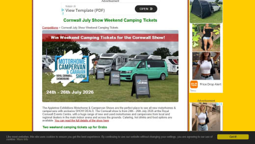 Weekend Camping Tickets and Caravan Access for Motorhome Show