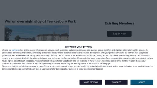 Overnight Stay At Tewkesbury Park