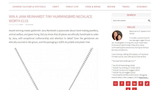 Tiny Hummingbird Necklace