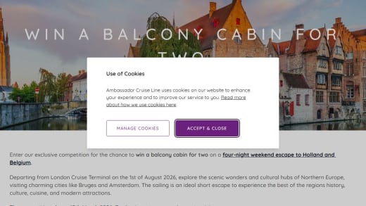 Balcony Cabin For Two On Cruise To Holland And Belgium