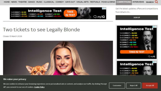 Pair Of Tickets To See Legally Blonde The Musical