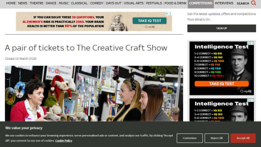 Pair Of Tickets To The Creative Craft Show