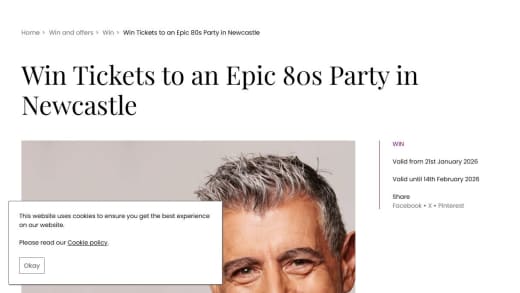 Tickets To Gary Davies Disco For Grown Ups 80S Party