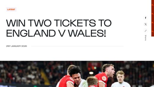 Tickets To England Vs Wales Six Nations Match
