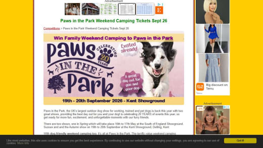 Weekend Family Camping Tickets For Paws In The Park