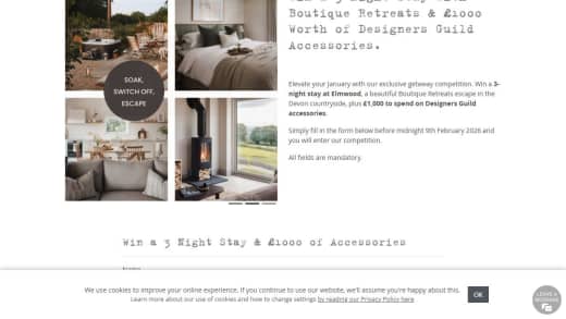 Boutique Retreats Stay and Designers Guild Accessories