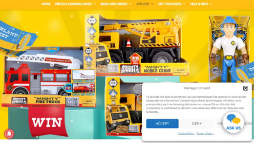 Diggerland Family Ticket and Mighty Wheels Toy Bundle