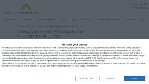 Overnight Stay for Two in Nottinghamshire