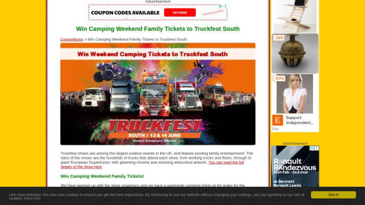 Family Camping Weekend Ticket For Truckfest South