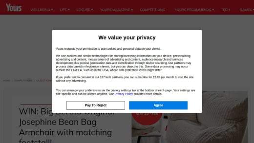 Josephine Bean Bag Armchair and Matching Footstall