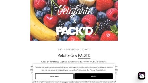 14 Day Energy Upgrade Bundle From Pack'd & Veloforte
