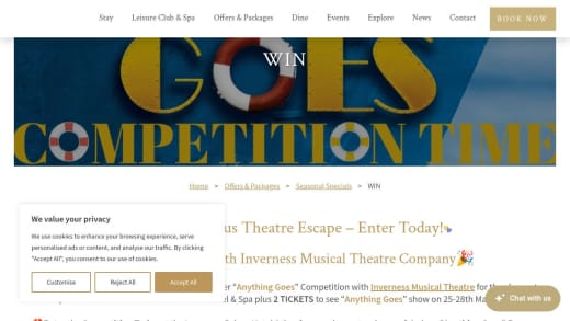 Luxury Hotel Escape and Theatre Tickets